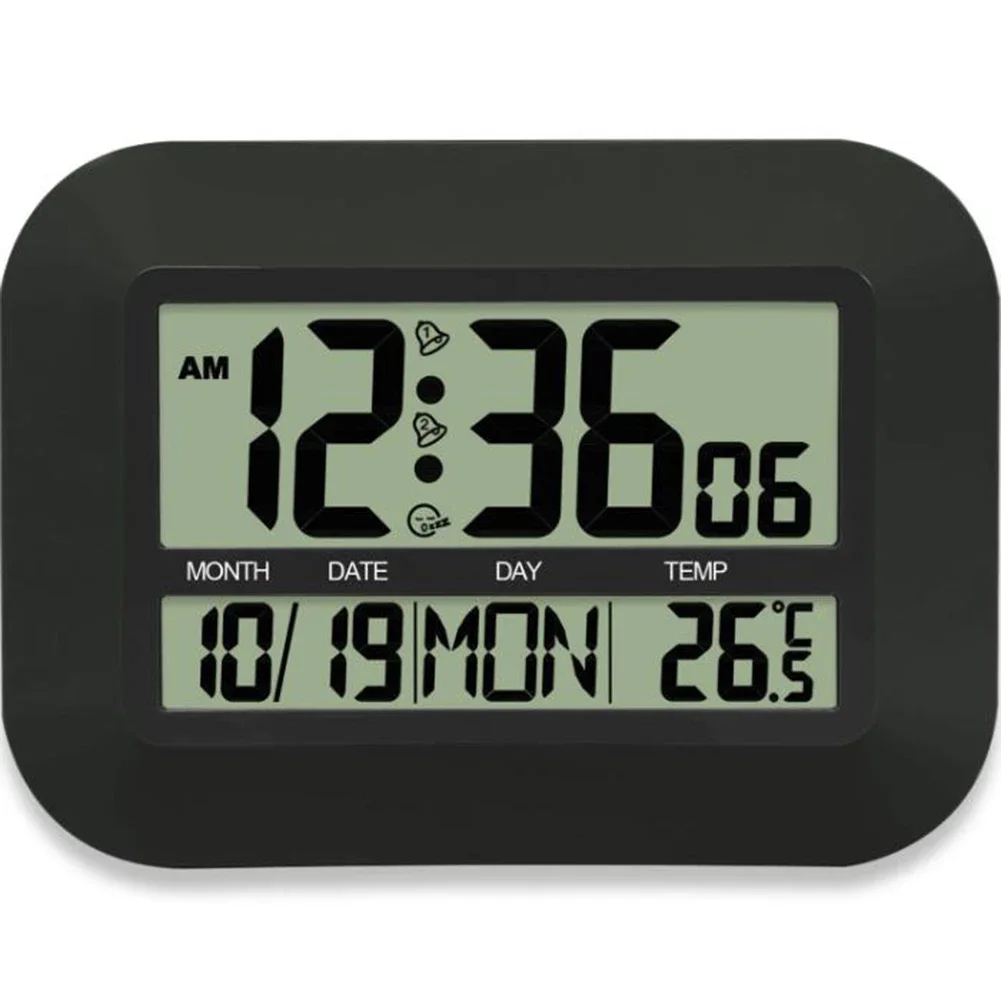 Living Room Decor Digital Wall Clock Daily Use Home Environment 24.9*18.3*2.3cm Alarm Settings Attractive Addition