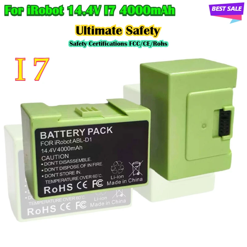 

14.4V 2600mAh/4000mAh Battery Replacement for iRobot Roomba e and i Series i7+ e5 7150 7550 i3 3150 i3+ 3550 i4 4150 i4+ 4624864