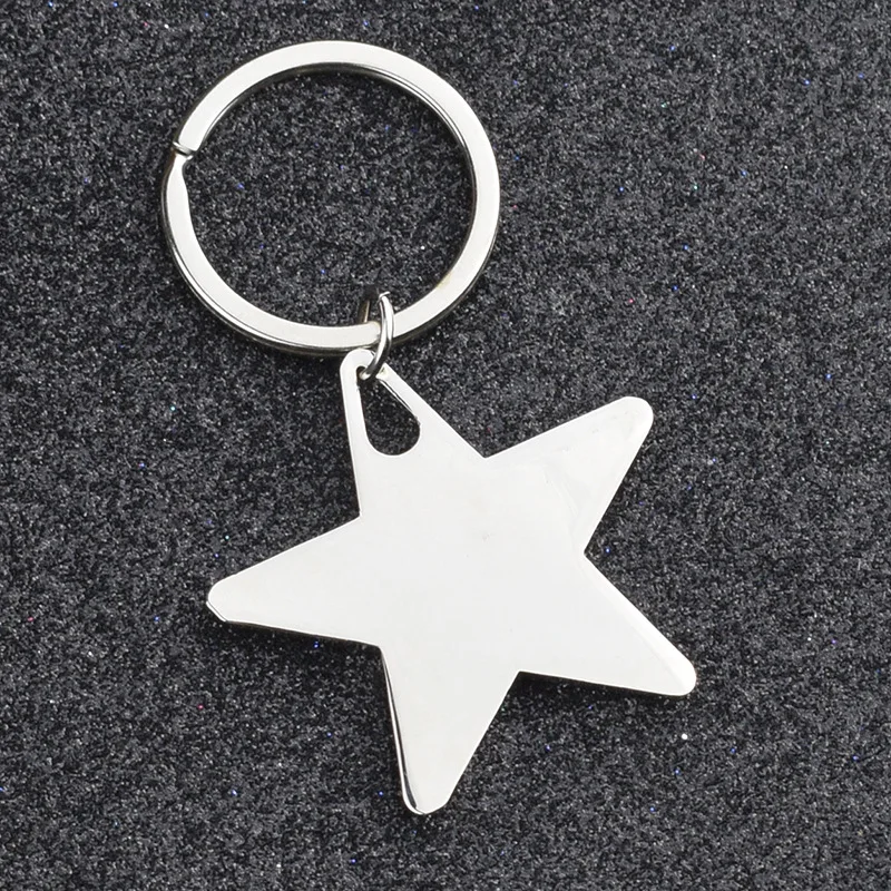 1pc Custom Keychain Personalized Metal Creative Pentagram Pendant Customized Key Ring Car Accessories Gift Wholesale