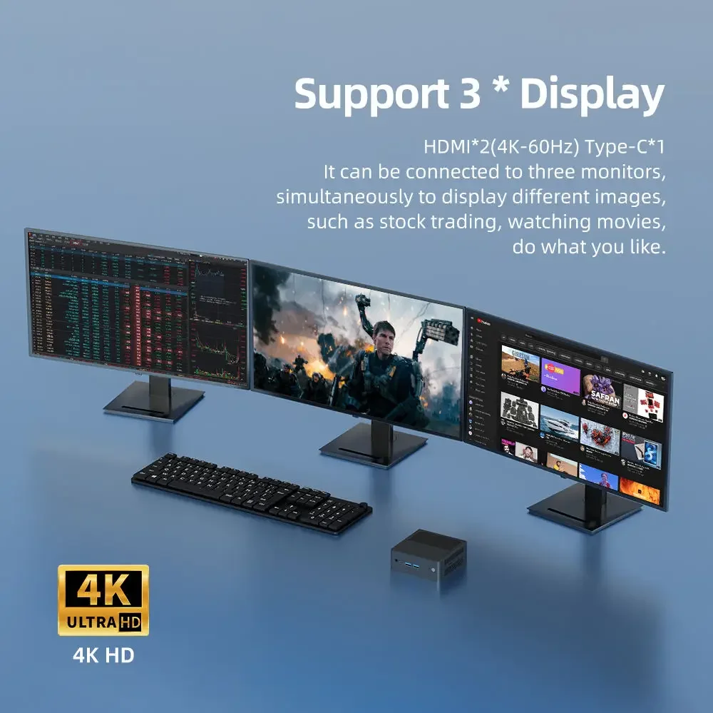 كمبيوتر صغير مع شريحة ألعاب N4020/N3350 سعة 64 جيجابايت SSD DDR4 6G HD عرض Intel/Amd Linux OS بدون مروحة Win 10/11 للاستخدام المكتبي والمنزلي