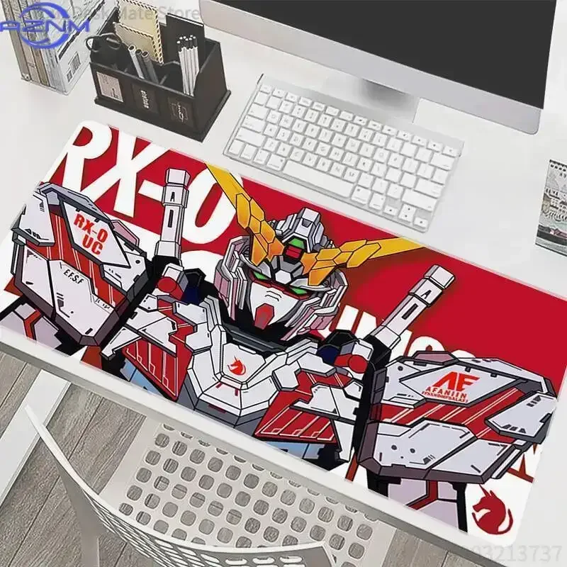 Anime RX-0 Mecha Robot Bold Yellow Background Print Mouse Pad, Rubber Non-Slip Base, Smooth Surface for Gaming and Office Deskto