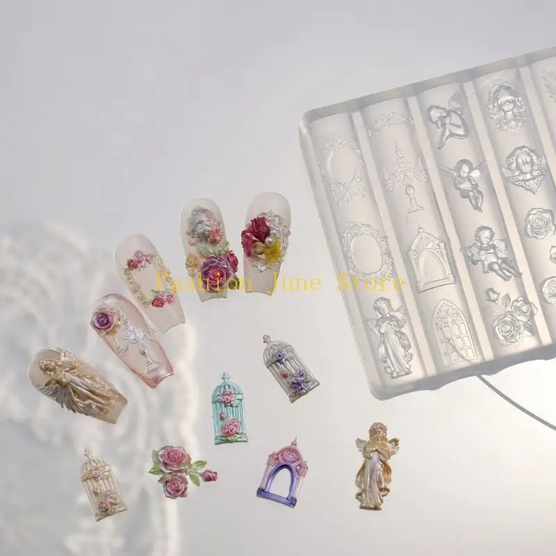 N5KA Relief Art Mold for Angel Charms, Resin Pieces and DIY Making