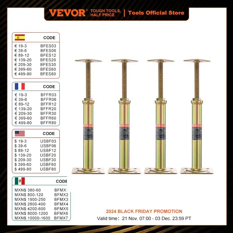 VEVOR 4pcs House Floor Jacks 11.6