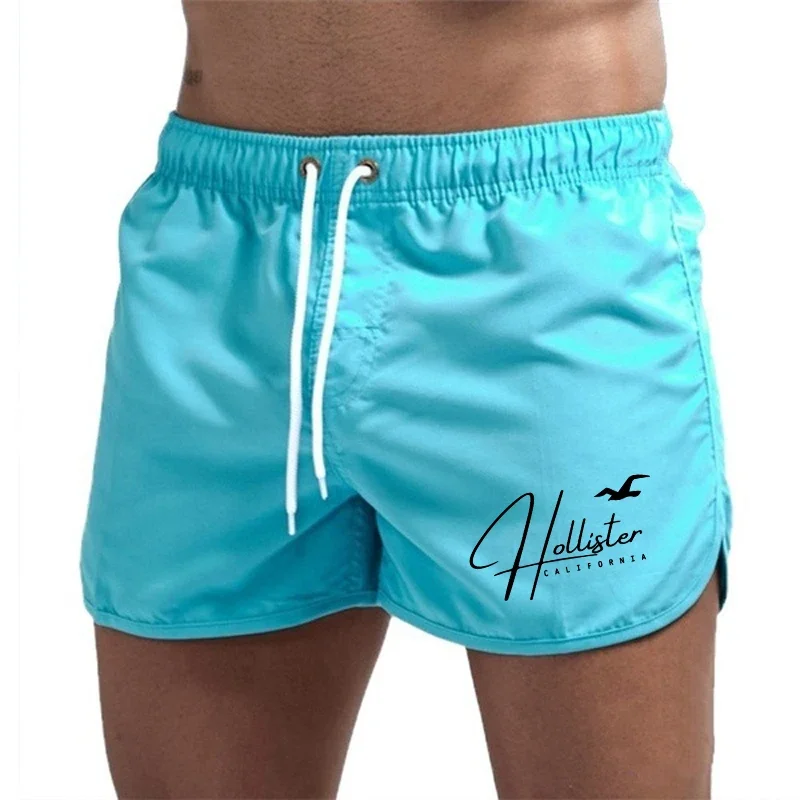 Summer Men's Shorts 2025 Beach Trunks Swim Gym Pants Quick Drying Swimming Homme Surf Ventilate Drawstring Jogging Casual Daily