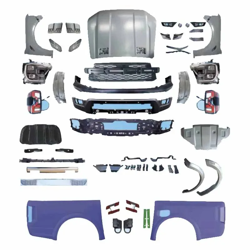 

Комплект кузова Бампер Ranger T6 8 2012-2021 UPGR до 2022 RANGER RAPTOR Передняя губа Задний диффузор Внешние автомобильные аксессуары