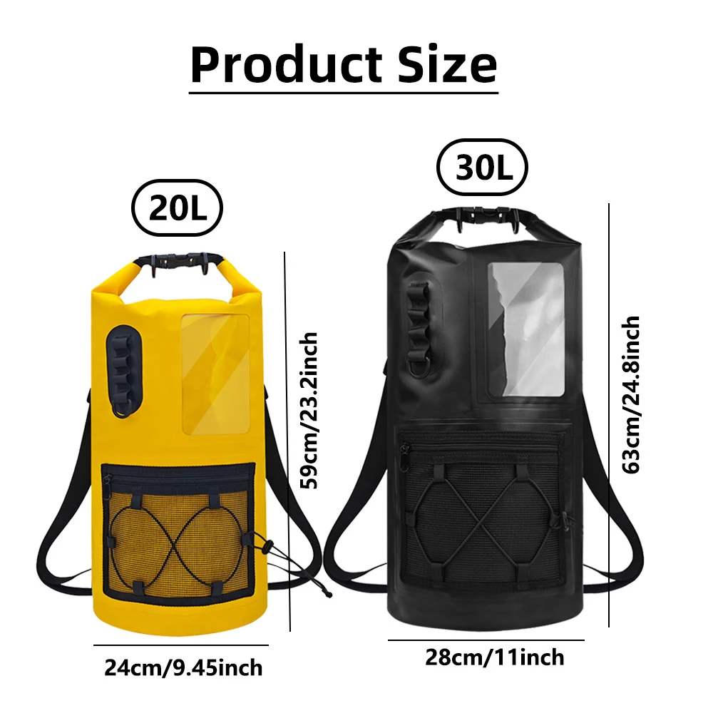 20L/30L wasserdichte Trockentasche für Damen und Herren, wasserdichter PVC-Schulterrucksack zum Schwimmen, Rafting, Kajakfahren, Trekking, Outdoor-Sporttasche – Detail 4