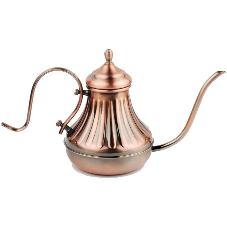 

Copper Pour Oven Coffee Kettle with Gooseneck and Narrow Spout for Precision Brewing Electric Drip and Stove Top Use 650ml Capa