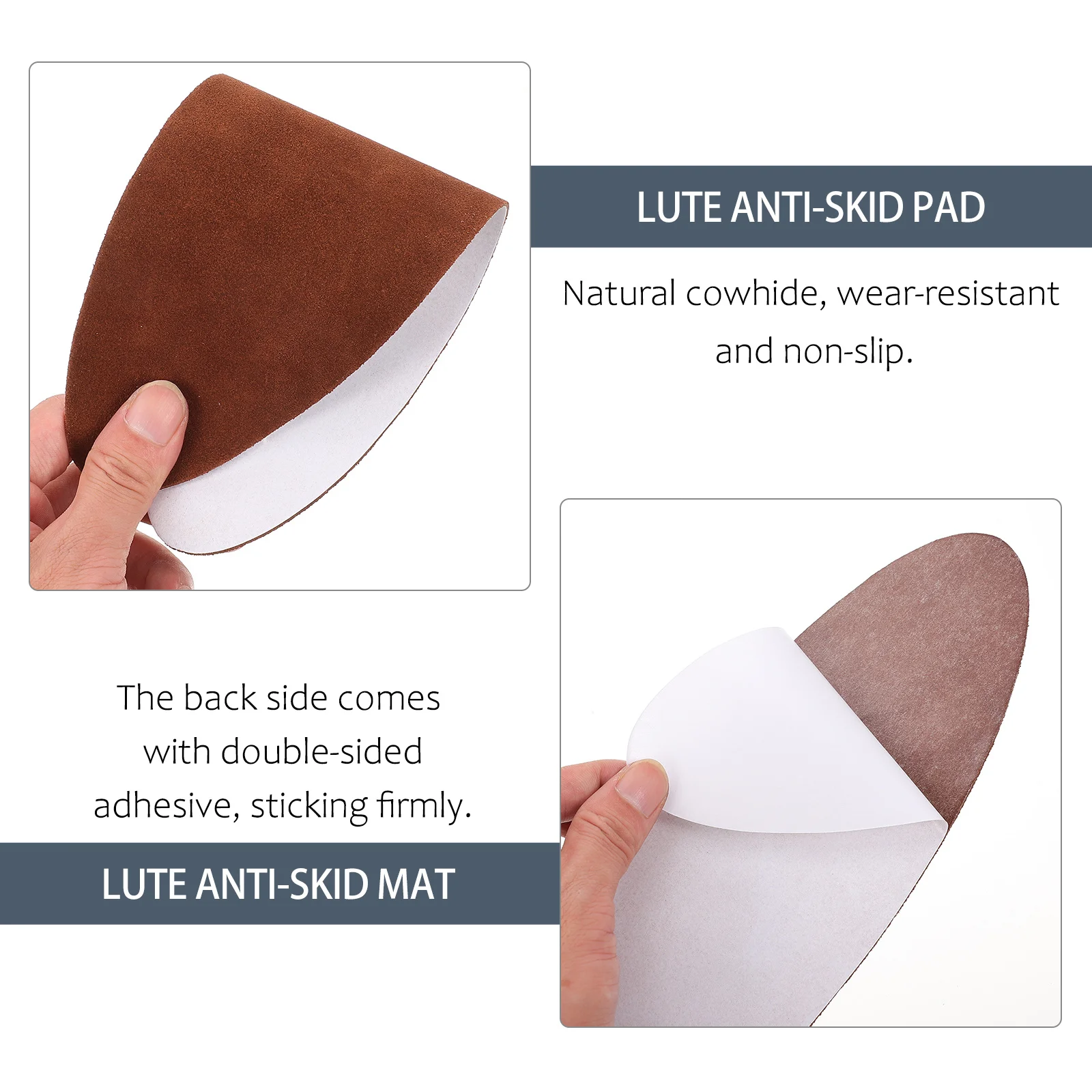 

1Pcs Cowhide Music Instrument Anti-Slip Pad Protective Nonslip Mat Double-Sided Tape Cushion for Pipa Erhu Guitar