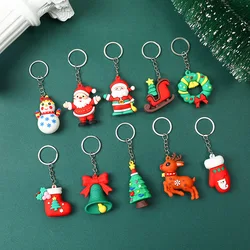 10pcs/set PVC Christmas Series Pendant Keychain, Creative New Fashion Cute Bag Accessories, Christmas GiftsFor Men Women