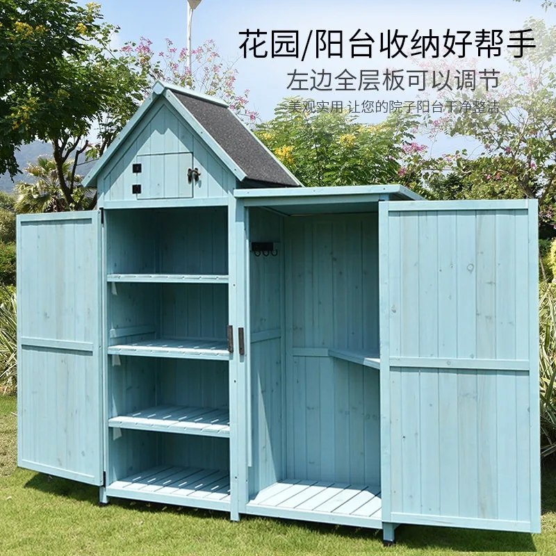 Outdoor storage cabinet Storage finishing tools Sundries Garden courtyard Balcony Waterproof and rainproof Multifunctional solid