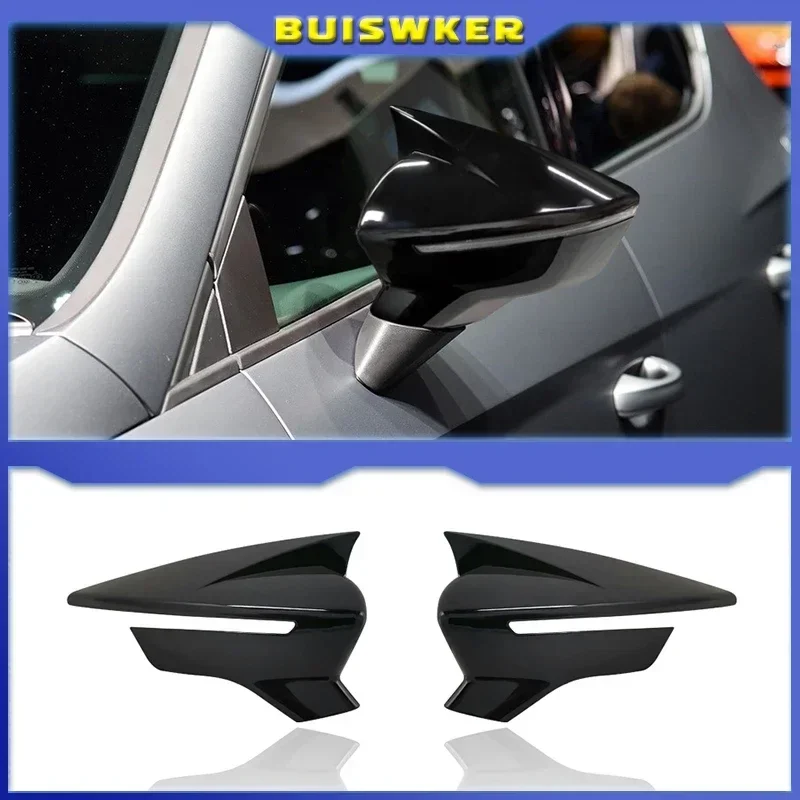 Rearview mirror accessories with a glossy black finish  For Seat Leon 5F MK3 ST Cupra 2013-2020 Ibiza MK5 and Arona 2017-2018