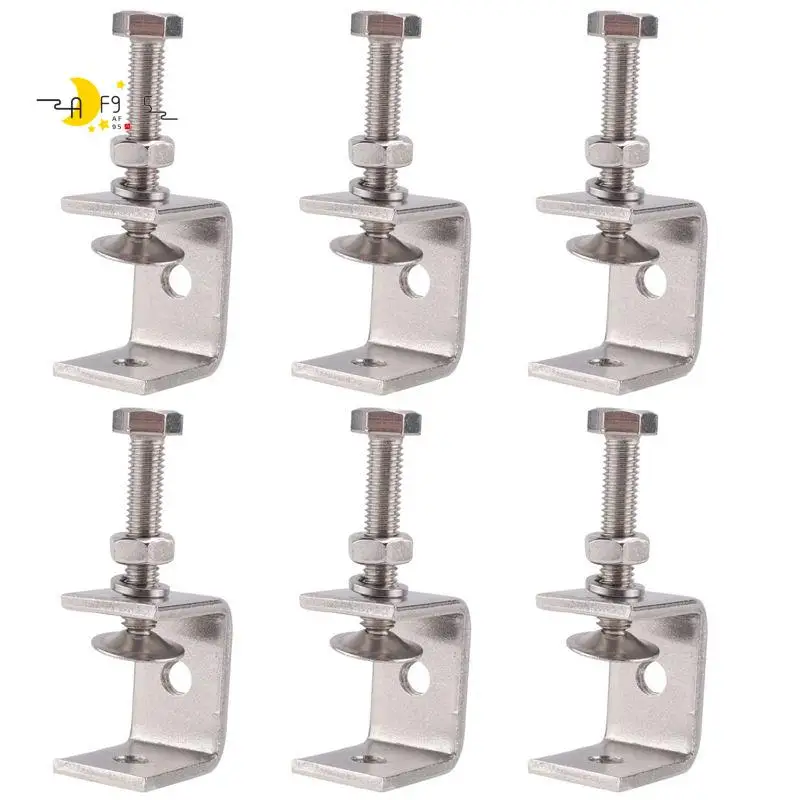 

AF95-6Pcs Зажимы типа C, зажимы типа U для металлообработки, маленькие настольные зажимы со стабильным широким раскрытием губок и защитными накладками/I-образная конструкция
