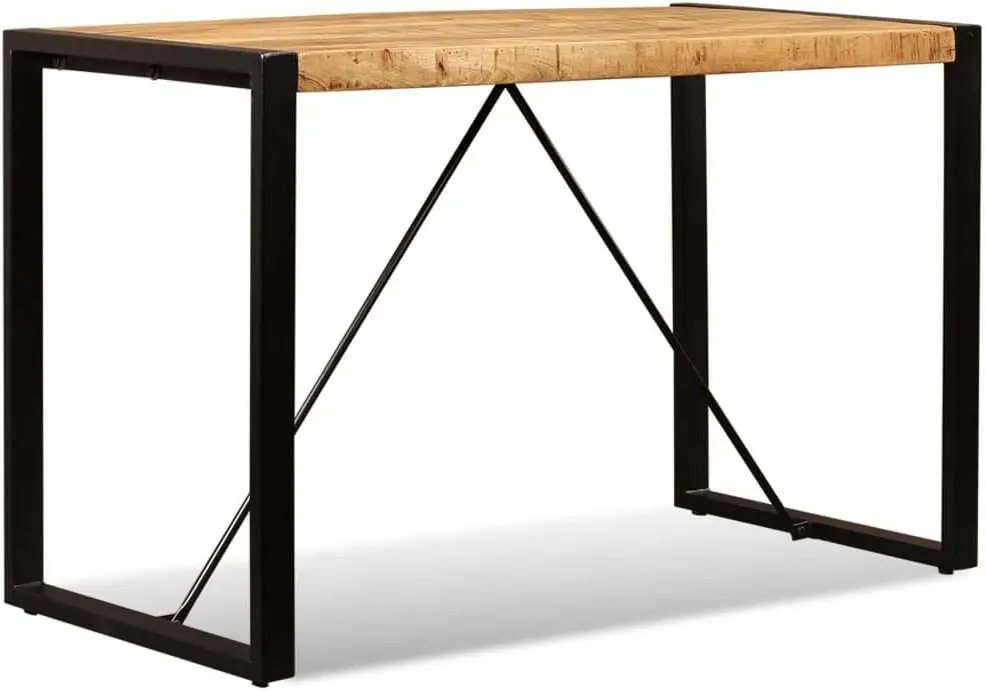 Corner Dining Table Kitchen Work Table Cafe Table Dining Table Solid Rough Mango Wood 47.2