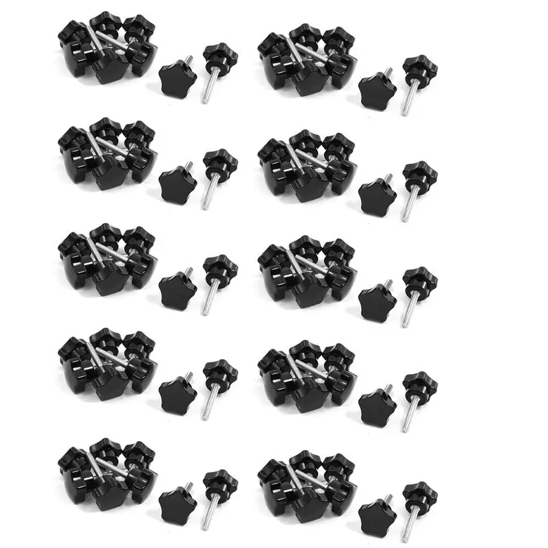 BHTS-80 Pcs M6 X 30Mm Male Thread Dia Head Clamping Screw Knob