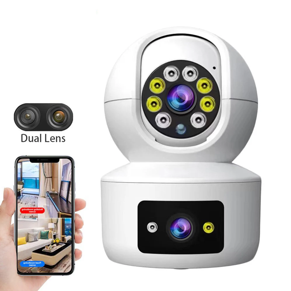 

2MP 4K PTZ Wifi Camera Dual Lens & Dual Screen Ai Human Detect Auto Tracking Wireless Outdoor Surveillance Bidirectional Speech