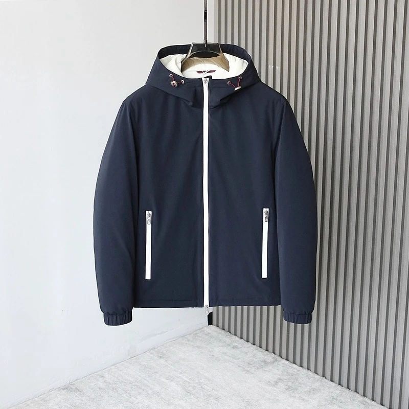 

BC 25aw Классический теплый белый пуховик с капюшоном на утином пуху