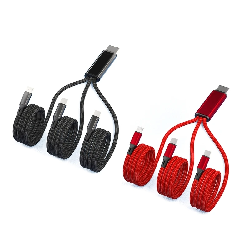 2A Multi-Ladekabel, USB-Multi-Kabel, 3-in-1-Universalkabel, Nylon geflochten, 3-1