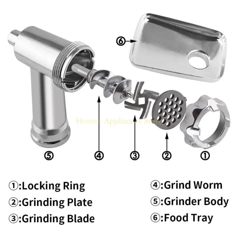D0AB Độ bền Máy mài thức ăn cho xúc xích xúc xích Tube Tấm Tấm đính kèm Lưỡi dao cho SM-50R SM-50TQ SM-50BC Máy trộn đứng