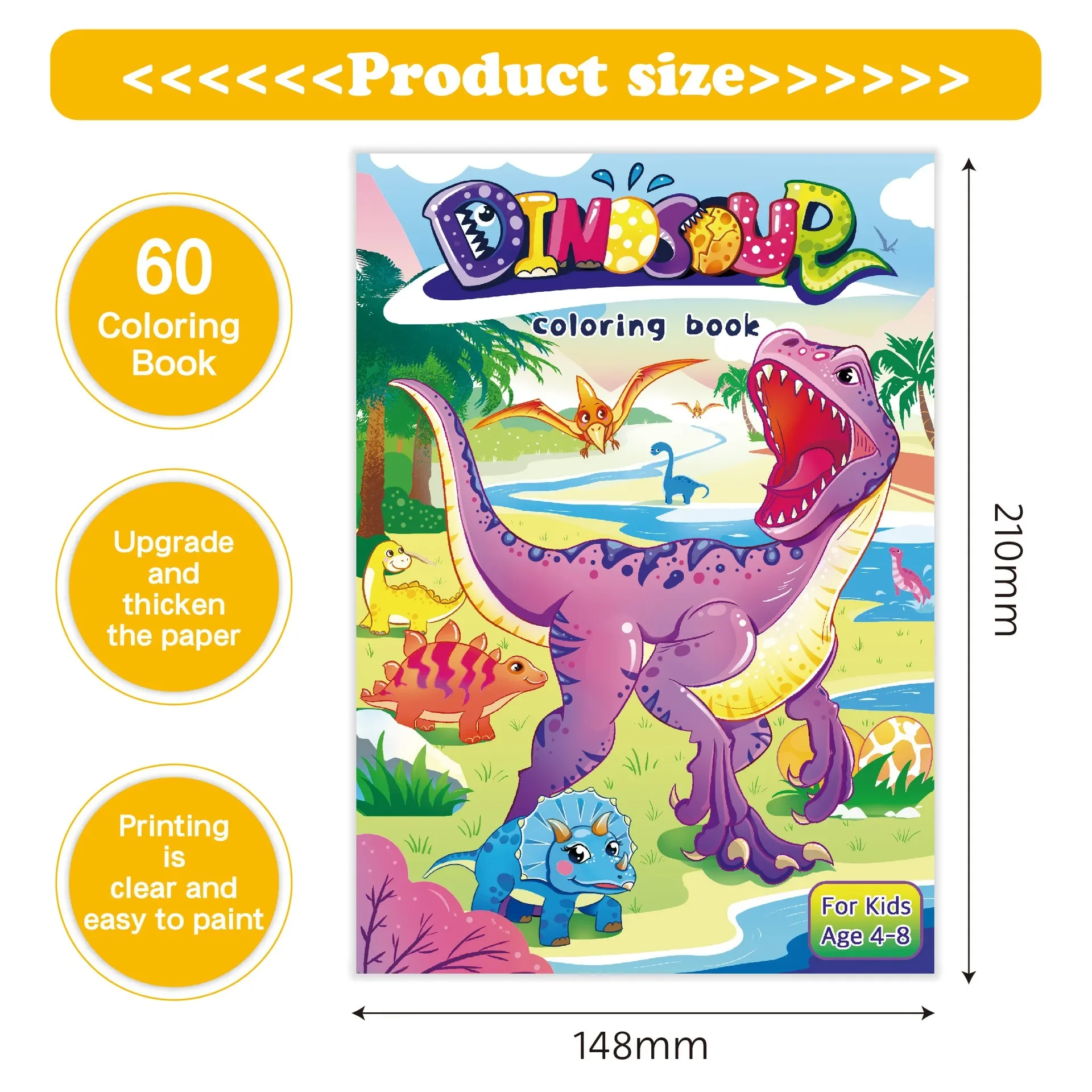 Imagem -03 - Cartoon Graffiti Enlightenment Coloring Book Sereia Dinossauro Educação Infantil Drawing Book 60 Folhas