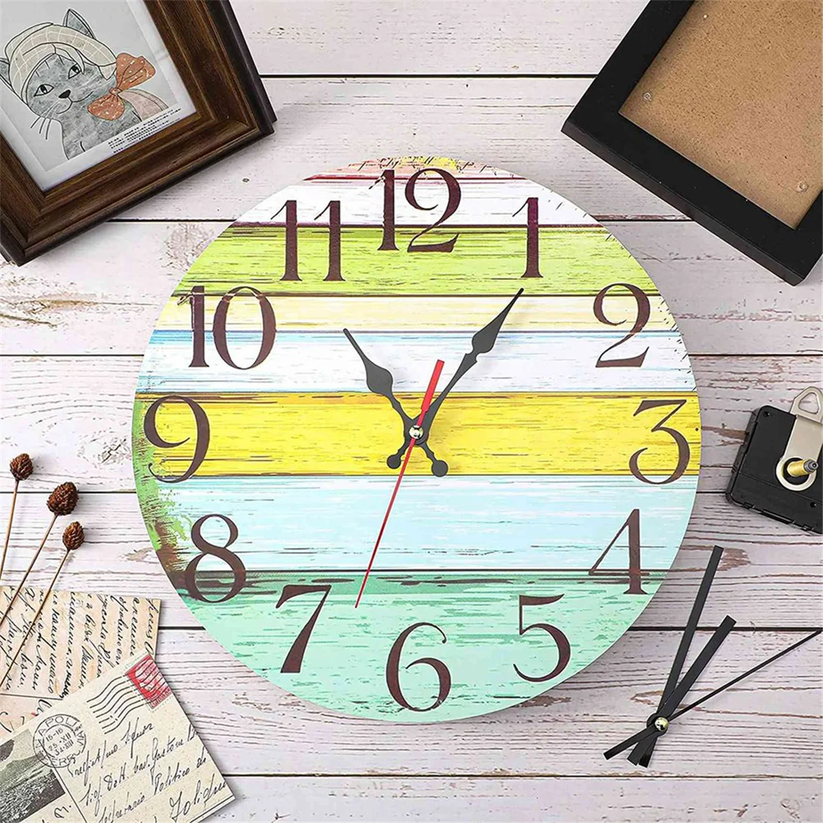 2PCS 32mm Long Shaft DIY Quartz Clock Movement with 5 Different Pairs Hands Wall Clock Movement Mechanism Repair Parts