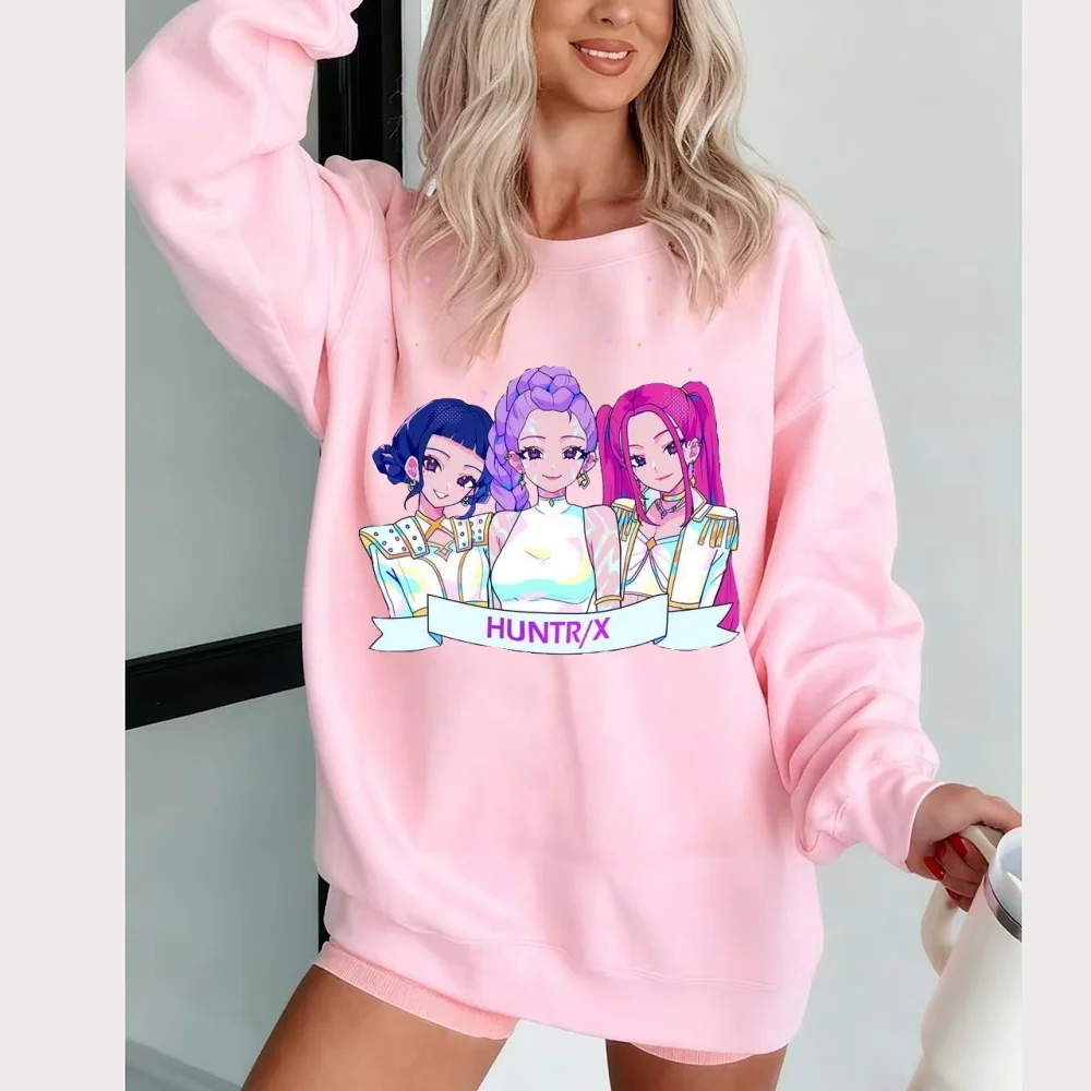 2025 سخونة KPop شيطان هنتر كنزة صوفية قطنية/بلوزة قطنية ريترو عادية بالإضافة إلى المخملية سماكة الخريف والشتاء عناصر الموضة