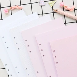 Domikee cute Korean office school colored 6 holes refilling inner paper sheets for binder diary planner notebook stationery A5A6