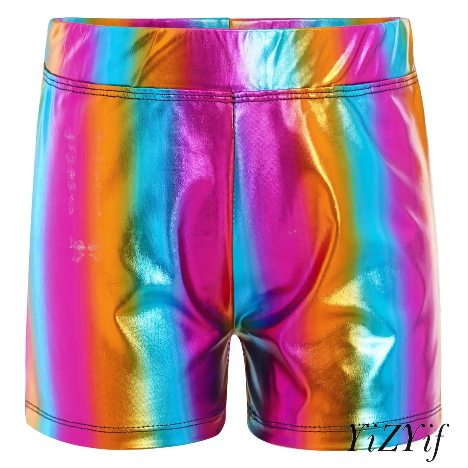 

Kids Girls Boxer Shorts Metallic Shiny Elastic Waistband Hot Pants for Stage Party Ballet Jazz Disco Dance Competition Shows