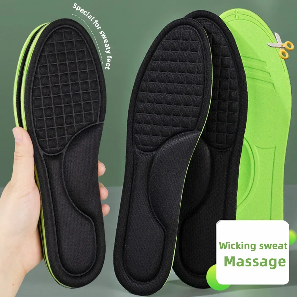 Men Women Deodorant Absorb-Sweat Massage Sport Insole Memory Foam Insoles for Shoes Feet Orthopedic Shoe Insole for Running