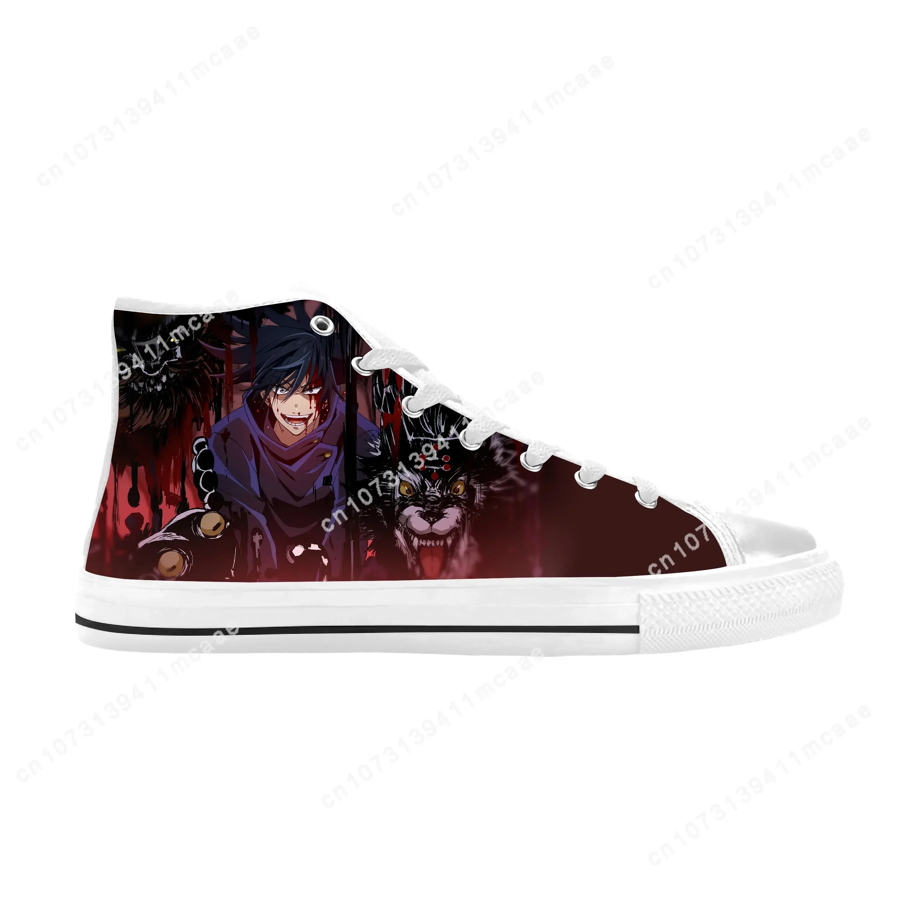 Anime Manga Comic Jujutsu Kaisen Fushiguro Megumi scarpe di stoffa Casual High Top confortevole traspirante stampa 3D uomo donna