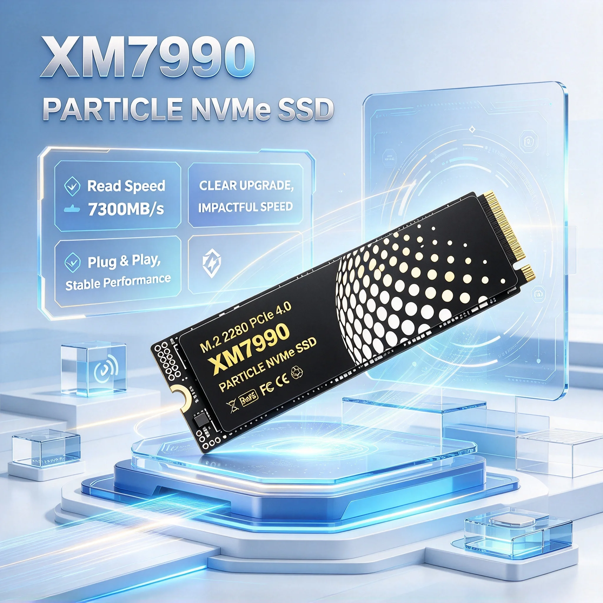 Laptop Desktop Gaming PC XM7990 M.2 NVMe Inside Solid State Disk, 4TB/500GB/1TB/2TB, Quick Transfer Storage. Prime Boost.