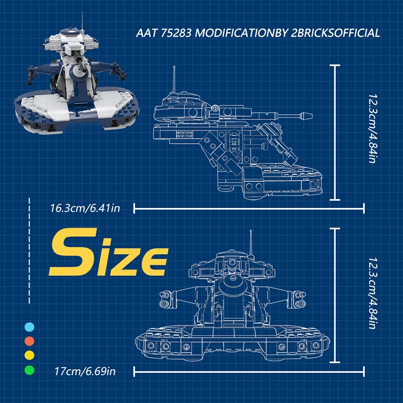 BuildMoc Space Series Wars AAT 75283 Modification Weapon Building Blocks Set Military Tank Vehicle Bricks Toys For Children Gift