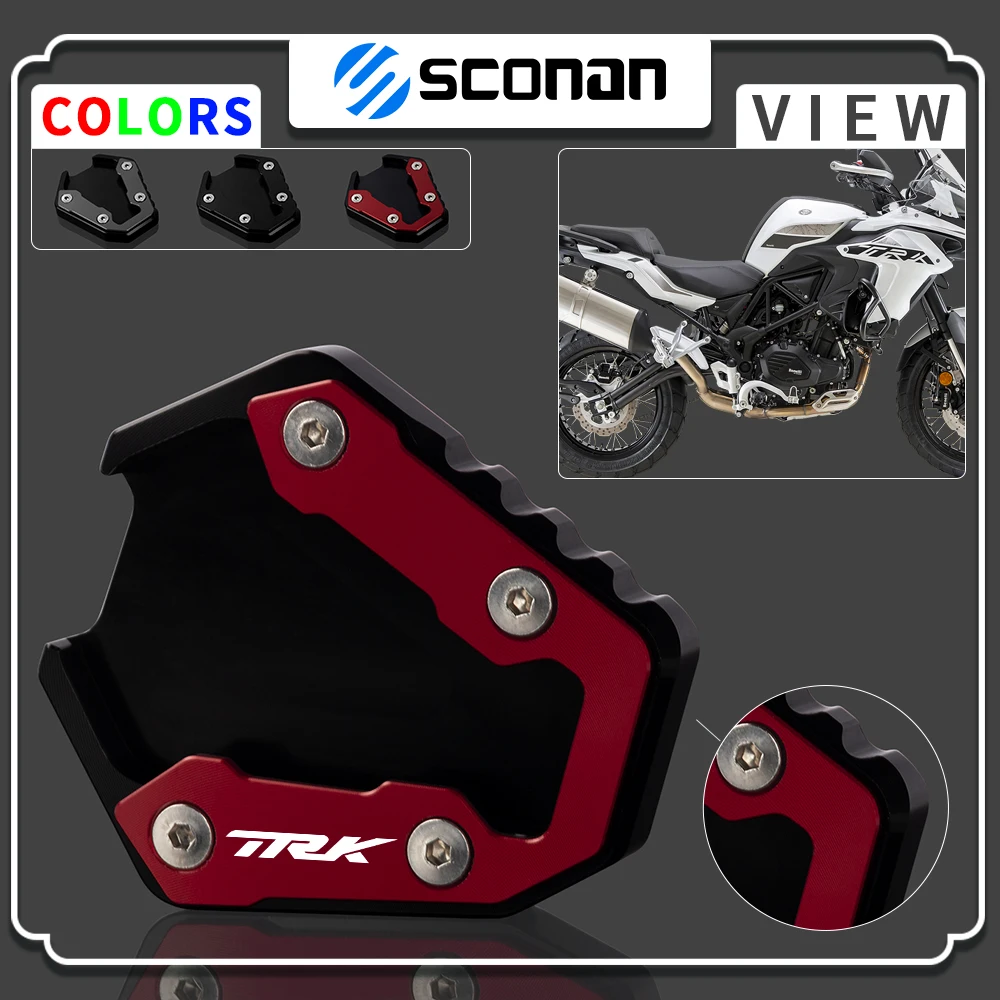 Placa de soporte lateral para motocicleta, almohadilla de extensión de soporte para Benelli TRK702X, TRK702, TRK 702X, 702, 2022, 2023