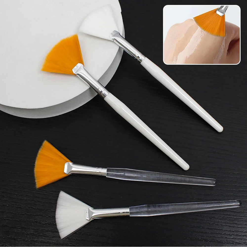 3pcs Facial Mask Brushes Fan Makeup Brushes Portable Mask Brushes Cosmetic Tools for Women Flexible Facial Soft Mask Applicator