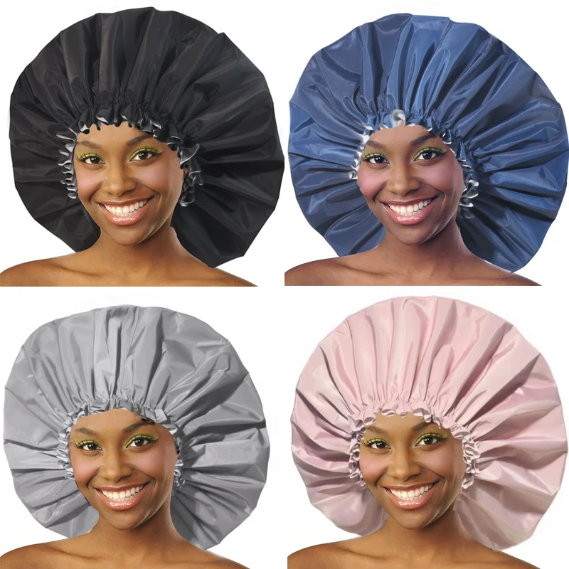 Extra Large Waterproof Shower Cap Women Men Long Hair Bath Cap for Bathing Cooking Baking Cleaning Makeup Protection Hair