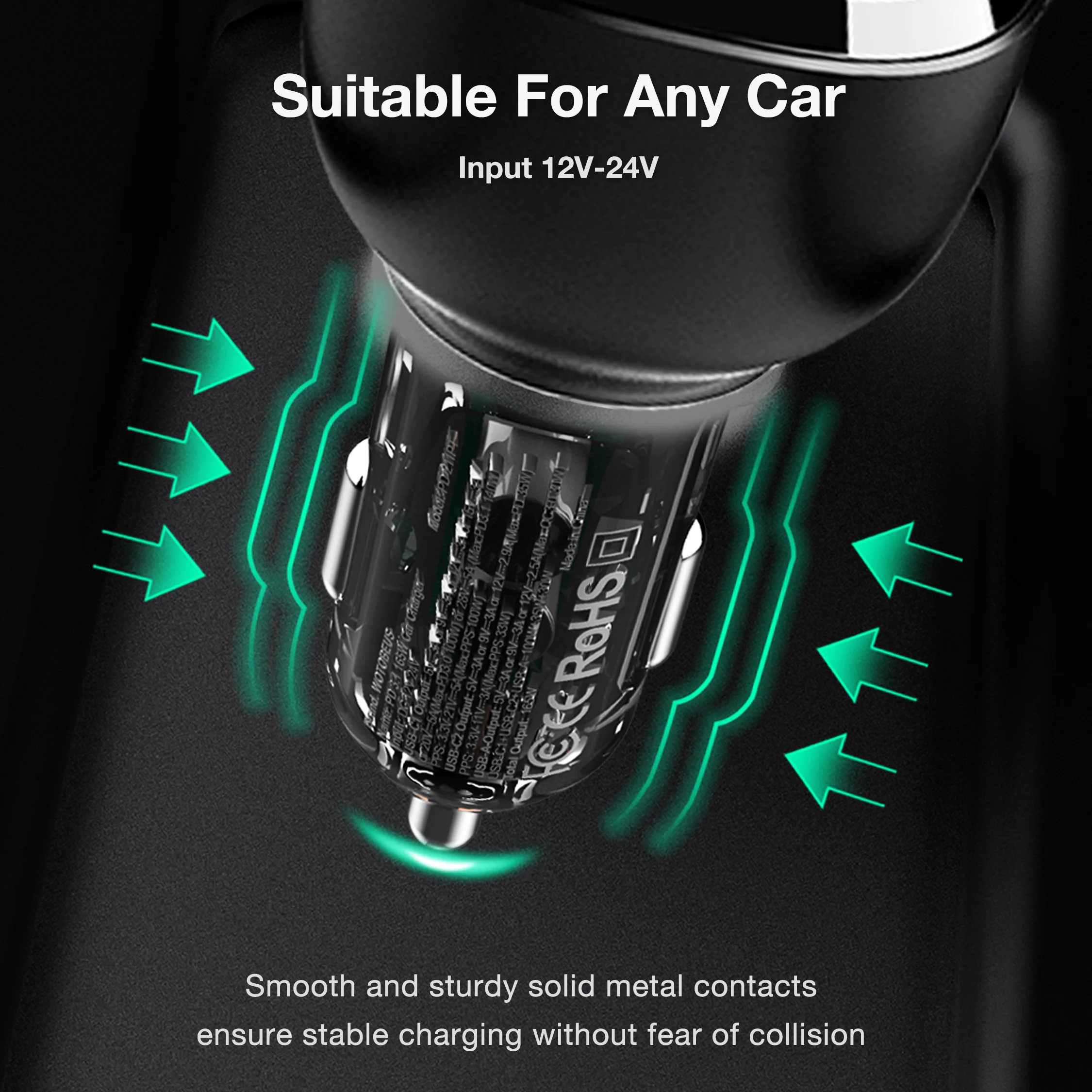 165W USB C Car Charger Adapter Super Fast Charging WOTOBEUS PD3.1 140W, PD3.0 100W PPS45W QC5 PD35W 30W for MacBook Pro 16" S22