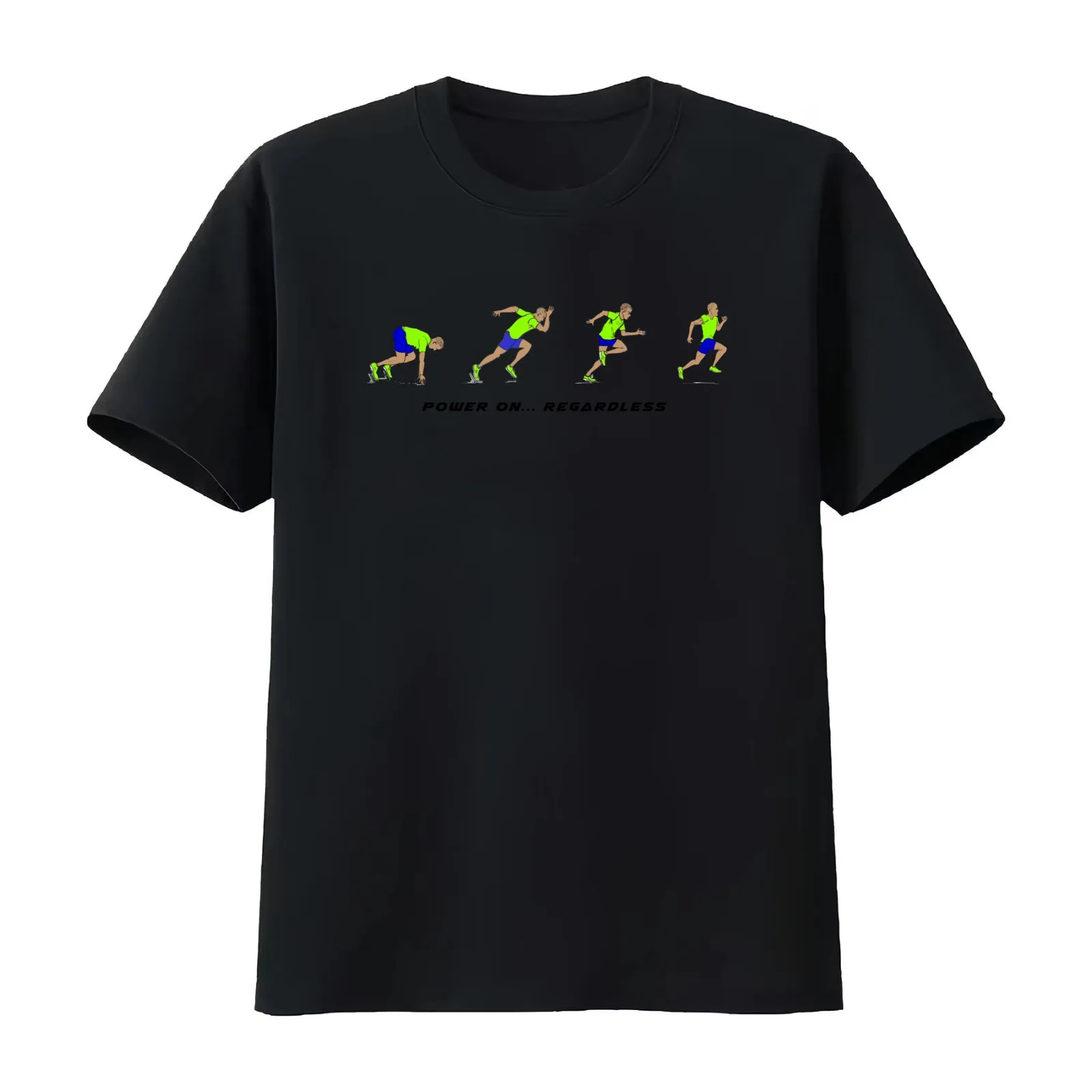 Sprinter - power on... regardless T-Shirt Summer Casual Cotton Tee Oversized Streetwear Tops Vintage Graphic Print