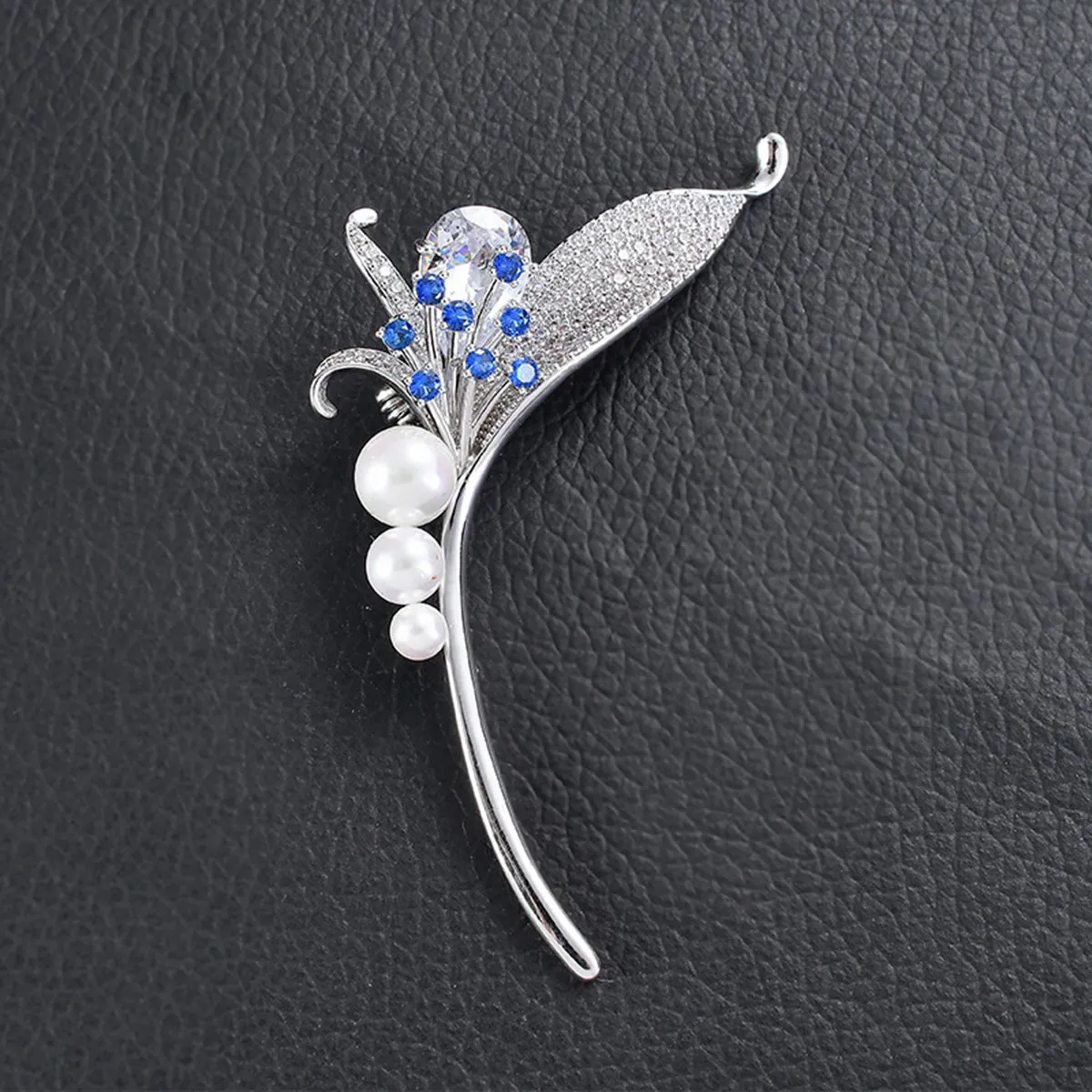 Skirt Protector Brooch Orchid Zircon Bead Funny Decorative Shining Simple Beautiful