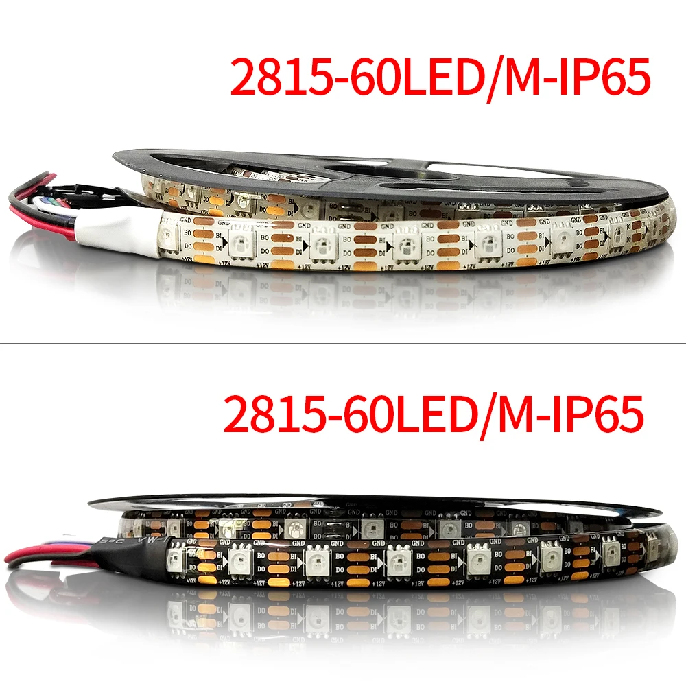 WS2815 WS2812B WS2813 WS2811 LED light strip 5050 lamp neon sign smart pixels addressable RGB full color LED strip DC5V DC12V