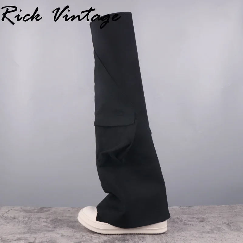 Rick Vintage udo na buty do kolan dla kobiet na płótnie rozciągliwe luksusowe elastyczne w stylu Casual, czarny designerskie modne buty Botas Mujer