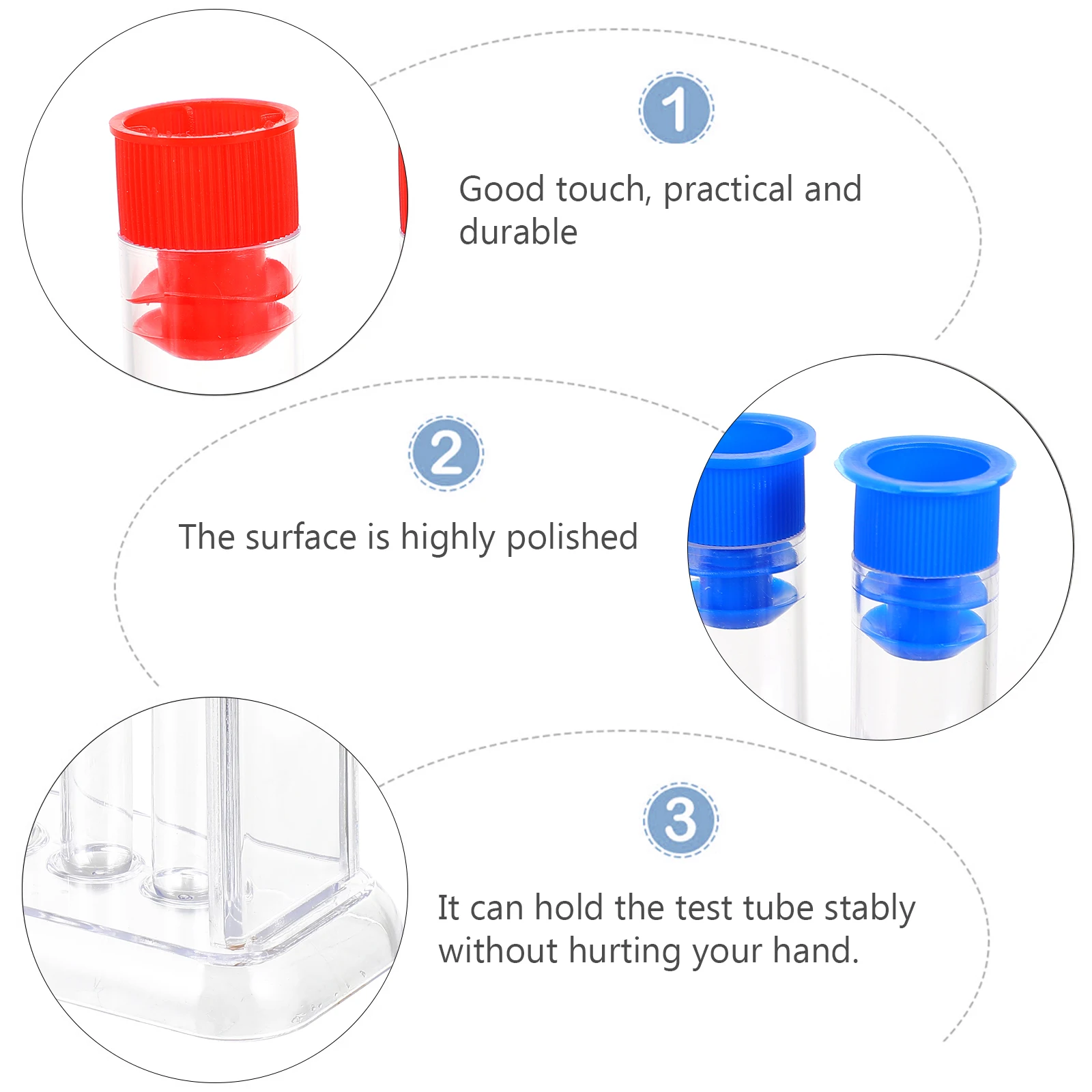 1 Set Laboratory Tube Holder Test Tube Rack Kit Plastic Stand Precipitation Tube Test Tubes 6 Holes Lab School Supplies