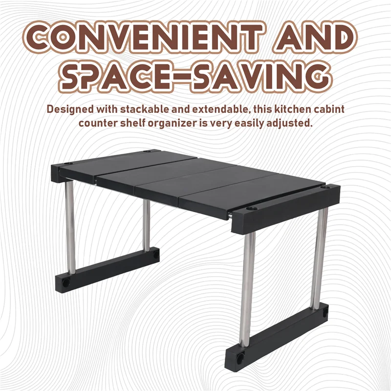Y51A-Kitchen Cabinet Counter Shelf Organizer Expandable Stackable Spice Rack For Dish Sauce
