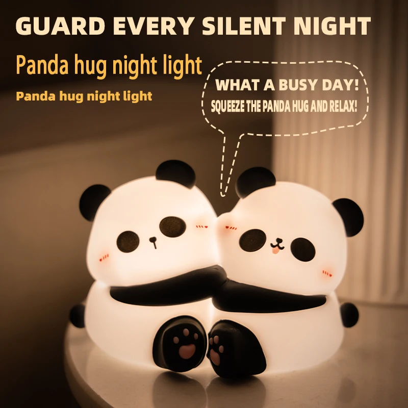 Creative Cute Hug Panda Night Light LED Animal Night Lamp Chinese-inspired Night Lamp, Room decoration, holiday gift