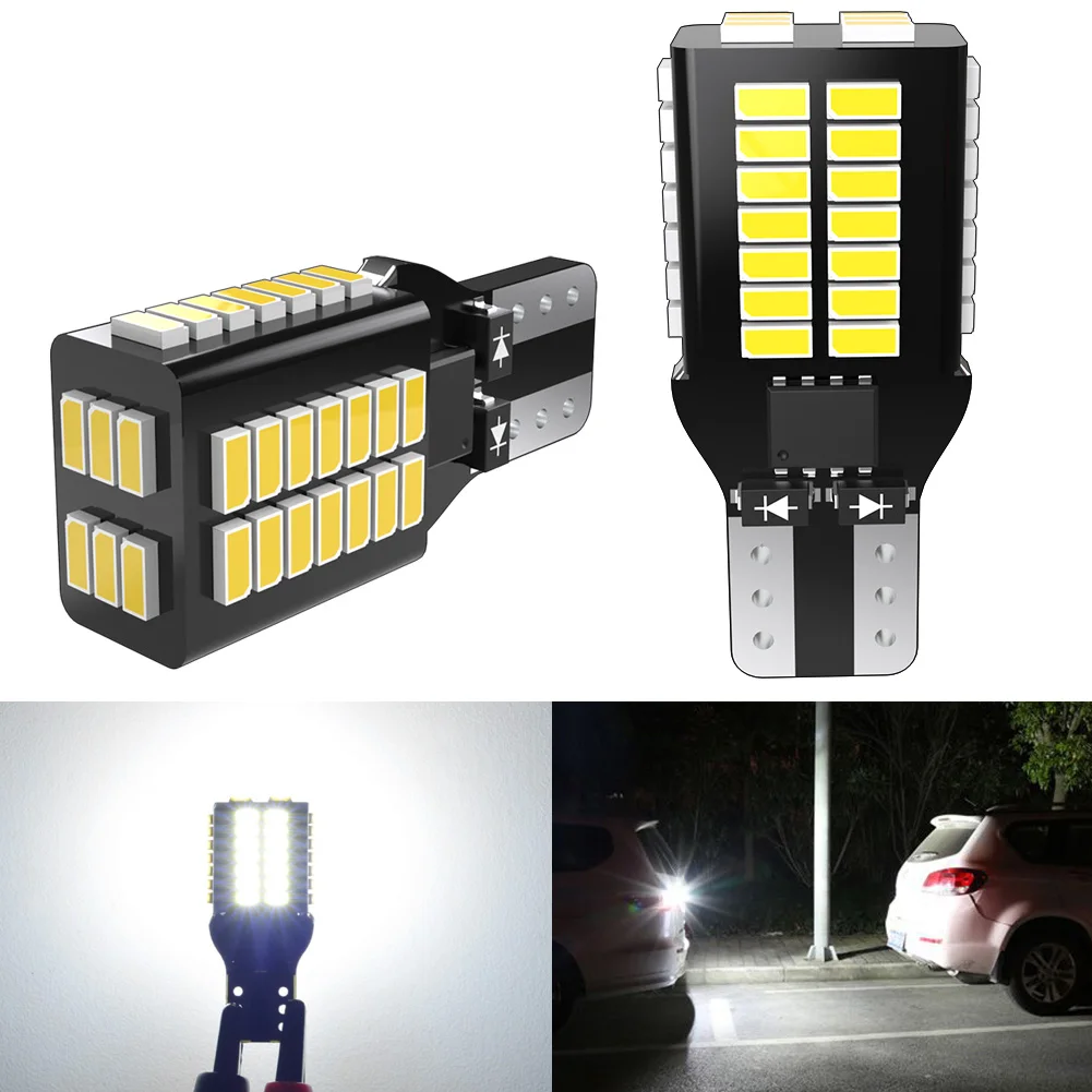 

2PCS T15 W16W 921 912 T16 902 LED Bulbs High Power 48pcs 3014SMD Super Bright 1200LM Replace For Car Reversing Light White