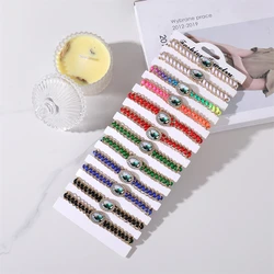 12 Pieces Colorful Aluminium Chain San Judas Virgin Mary San Benedict Medal Handmade Braid String Bracelet As A Gift For Prayer