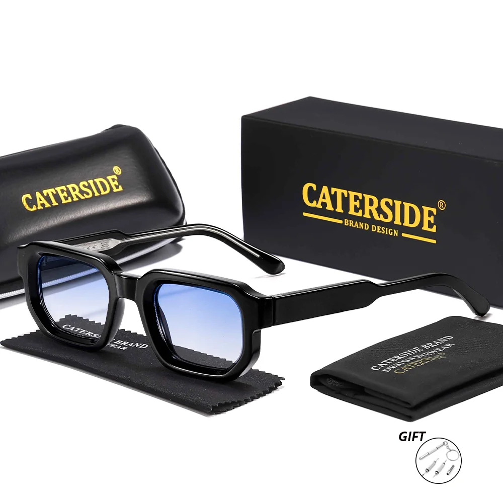 CATERSIDE Neue Herren Outdoor Optische Sonnenbrille Quadratische Gläser Rezept Brillen Damen Business Urlaub Geschenke Gläser UV400 – Detail 8