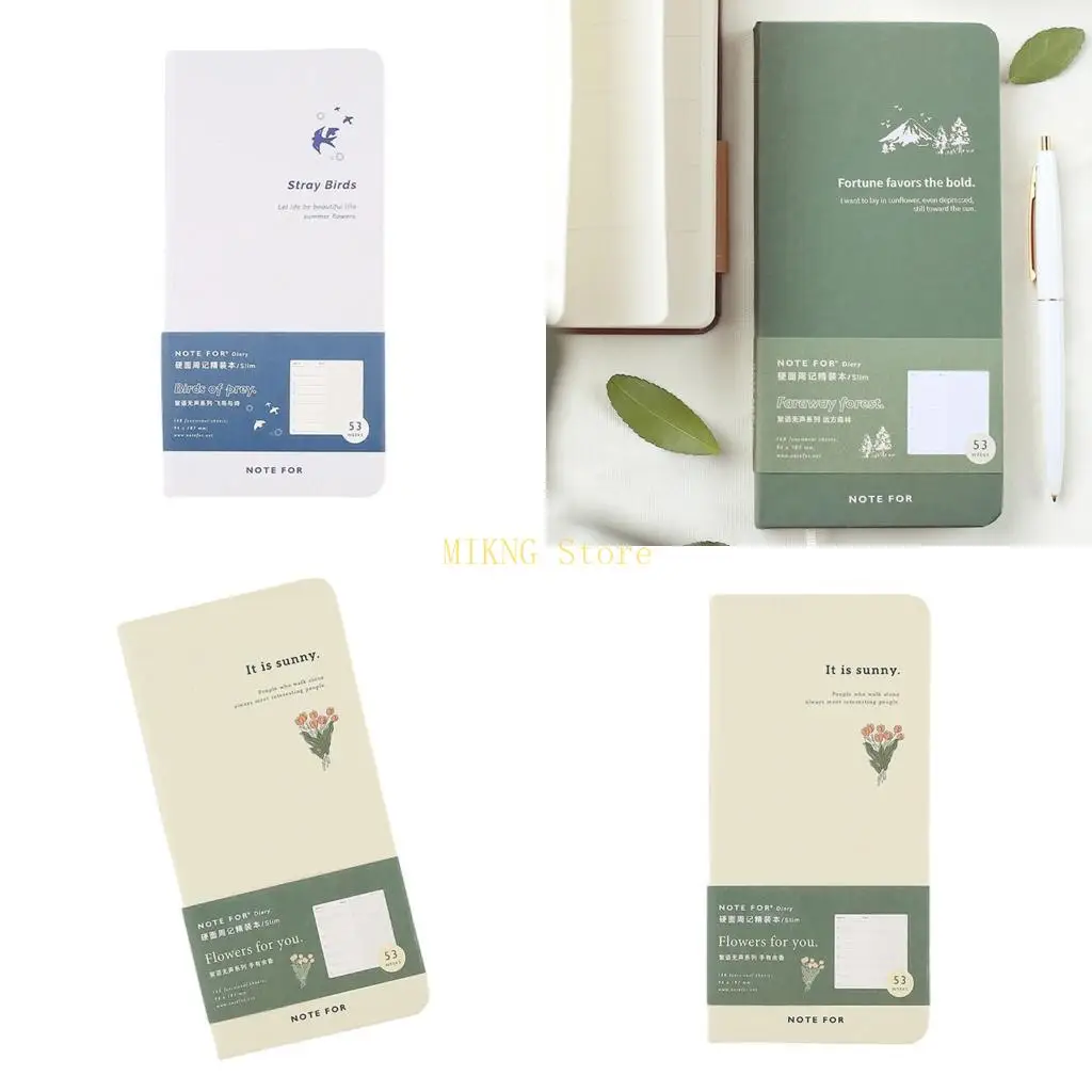 Carnet planification hebdomadaire compact léger pour les voyages les déplacements, avec couverture rétro papier