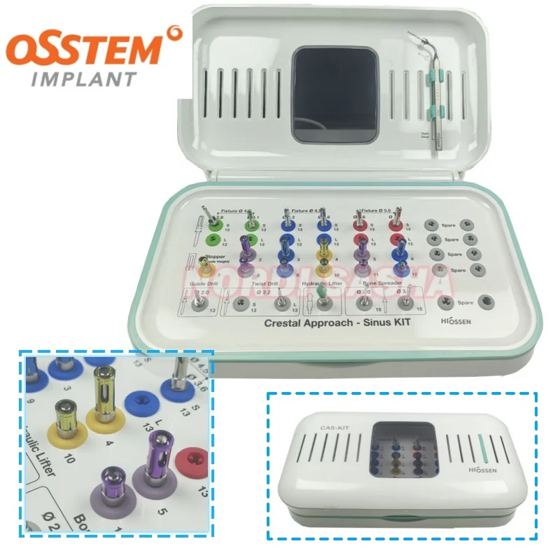 

Dental Hissen CAS Kit Dental Crestal Approach Sinus Kit Osstem Advanced Sinus Kit Инструменты для подъема высоты Дрели для имплантатов Стопоры