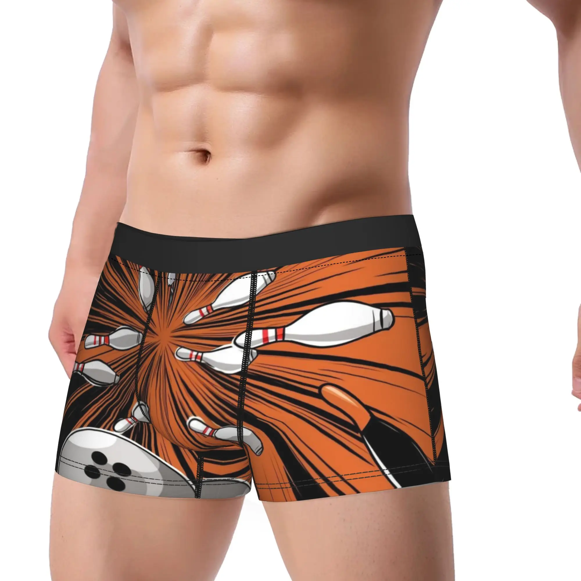 Bowling Pins Strike Explosion Sport Graphic  Underpants Breathbale Panties Man Underwear Comfortable Shorts Boxer Briefs
