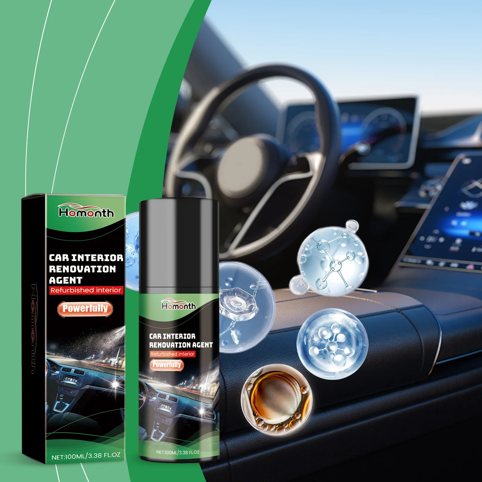 

Homonth Car Interior Renovation Agent Cleaning Decontamination Protection Materials Waterproof Car Interior Refurbishment Agent