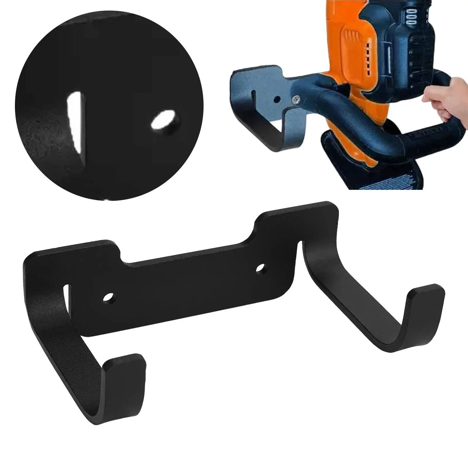 Garden Yard Hanger Wall Mounted Trimmer Rack Black Metal Tool Organizer for Shed and Workshop
